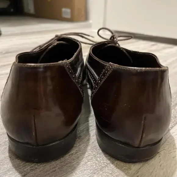 GORGEOUS BRUNO MAGLI BURGUNDY WINGTIP OXFORD MENS SHOES SIZE 10M HANDMADE ITALY - Picture 10 of 12